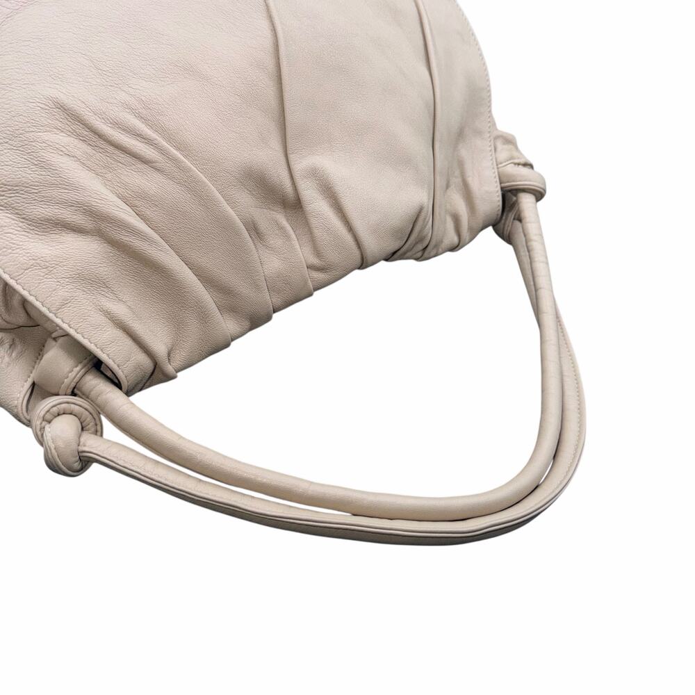 Zini Cream Beige Leather Hobo Shoulder Bag Slouchy Boho Morocco - Picture 3 of 11